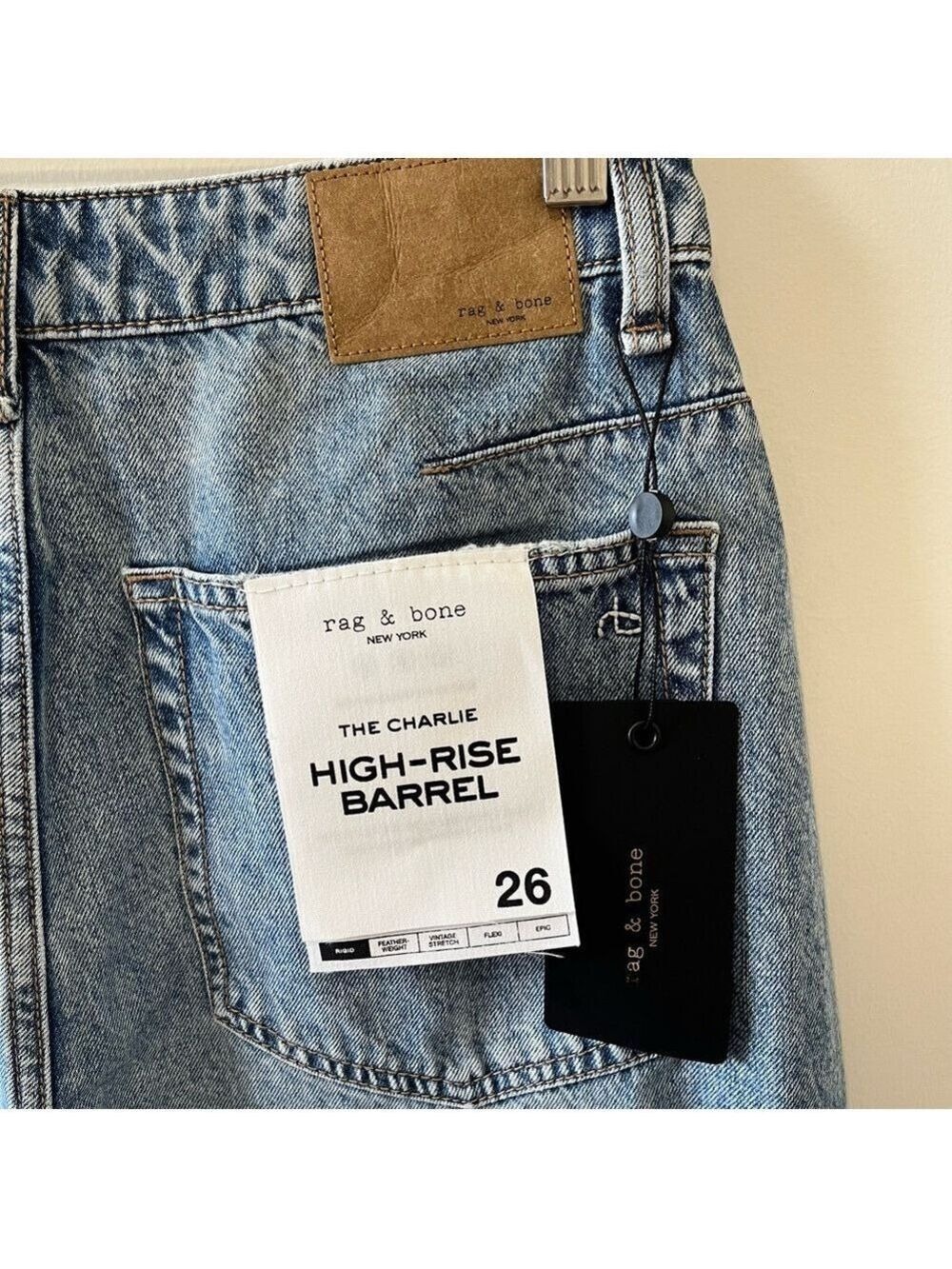 NWT rag & bone Charlie High-Rise Barrel Jeans Size 26 - Picture 7 of 13
